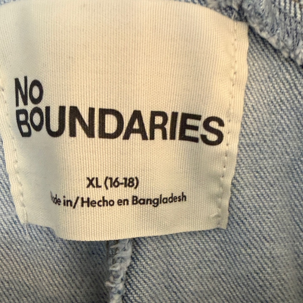 No Boundaries Light Blue Denim Overalls - Picture 2 of 3